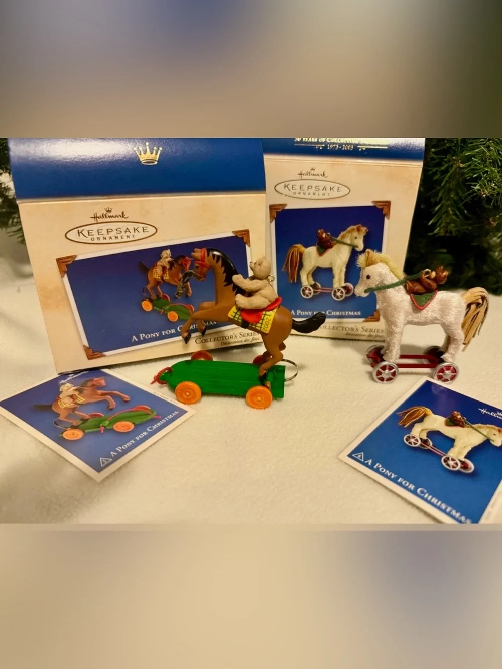 Hallmark Keepsake Ornament ‘A Pony For Christmas’ Bundle of 2  #1 & #5 Boxed